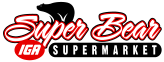 A theme logo of Super Bear IGA